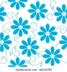 Seamless background with art flowers