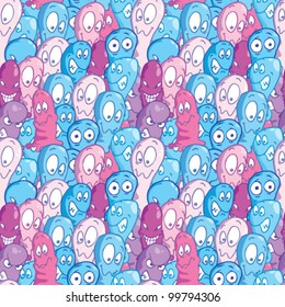 seamless background with art monsters