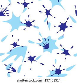 Seamless background, artistic ornament with drop, ink grungy blot, wallpaper, artistic ornament.