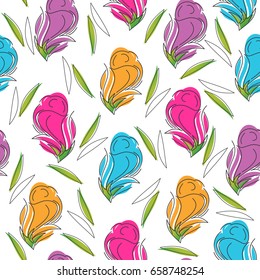 Seamless background of artistic rose flower