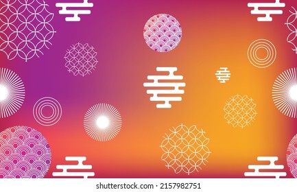 Seamless background of Asian patterns. Vector illustration
