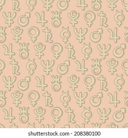seamless background with the astronomical symbols