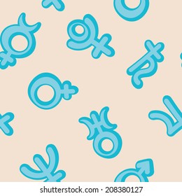 seamless background with the astronomical symbols