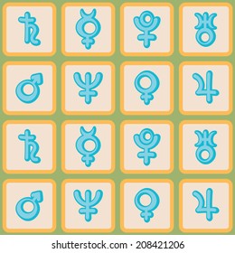 seamless background with the astronomical symbols