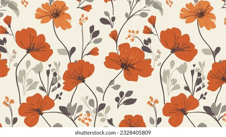 seamless background with autumn flower 02