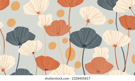 seamless background with autumn flower 03