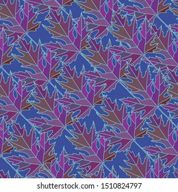 Seamless background with autumn forest leaves.