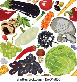seamless background autumn harvest on a white background