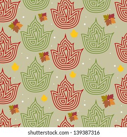 Seamless background with autumn leaves.