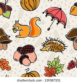 Seamless background with autumn leaves.