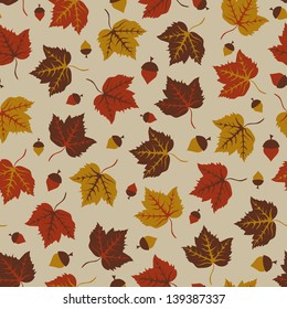 Seamless background with autumn leaves.