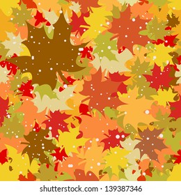 Seamless background with autumn leaves.