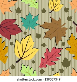 Seamless background with autumn leaves.