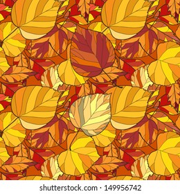 seamless background with autumn leaves