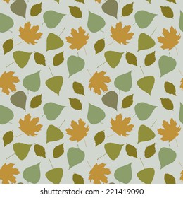 Seamless background with a autumn leaves