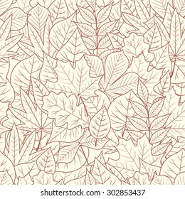 Seamless background with autumn leaves