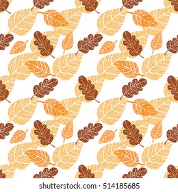 Seamless background with autumn leaves
