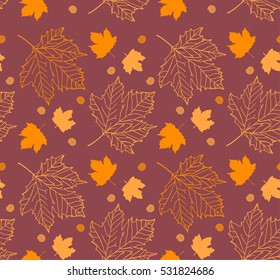 Seamless background with autumn leaves
