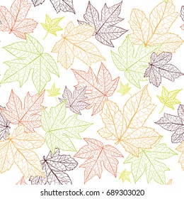 Seamless background autumn leaves.