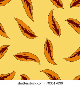 Seamless background with autumn leaves