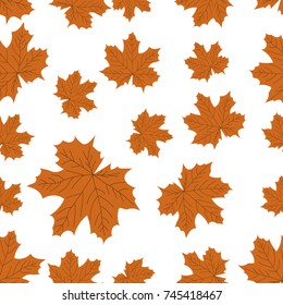 seamless background with autumn leaves.