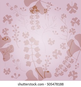 Seamless background of autumn leaves and objects