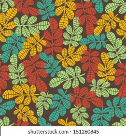 Seamless background with autumn leaves. Vector pattern. 