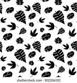 Seamless background with autumn leaves. Vector illustration.