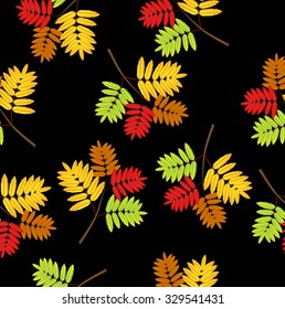 Seamless background with autumn leaves, vector illustration