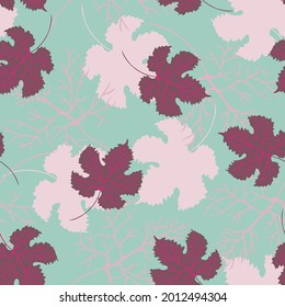 Fondo sin foco con hojas de arce de otoño. Ilustraciones vectoriales para el diseño de papel pintado, tela, impresión de baldosas, decoración, embalaje, productos de lino, materiales de decoración de moda