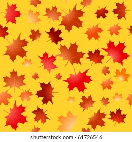 Seamless background with autumn maple leaves in vibrant colors