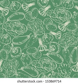 A seamless background - autumn vegetables. Autumn harvest