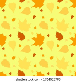 seamless background of autumn yellow and orange leaves