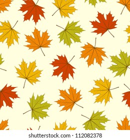 Seamless background - autumnal maple leaves. EPS10 vector.