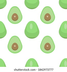 nahtloser Hintergrund mit Avocado auf weißem Hintergrund