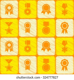 Seamless background with awards symbols for your design