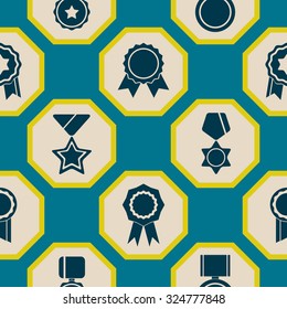 Seamless background with awards symbols for your design
