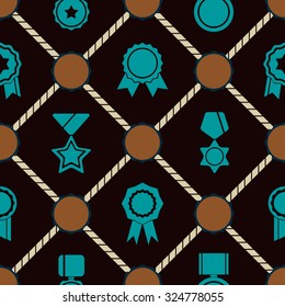 Seamless background with awards symbols for your design