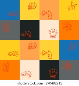 Seamless background with Aztec calendar Day glyphs for your design