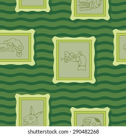 Seamless background with Aztec calendar Day glyphs for your design