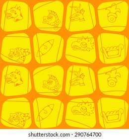 Seamless background with Aztec calendar Day glyphs for your design