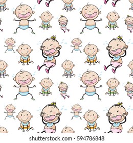 Antecedentes inexplorados con ilustración de bebés