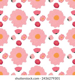 Seamless background baby floral pattern. Children's room wallpaper or trendy boho style print