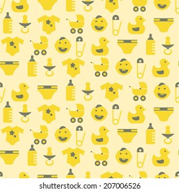 Seamless background with baby stuff