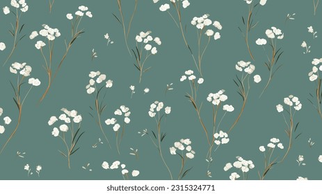 seamless background with babys breath flower