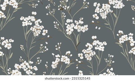seamless background with babys breath flower 06