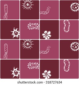 Seamless background with Bacteria for your design