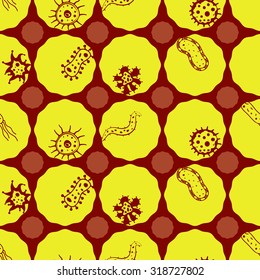 Seamless background with Bacteria for your design