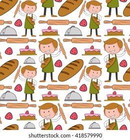 Fondo perfecto con panadería e ilustración de panadería