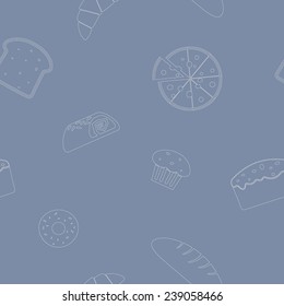 Seamless background with bakery